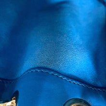 将图像加载到图库查看器中,Ferragamo Vara Ribbon Drawstring Bag Chain Shoulder Blue21H491 Leather