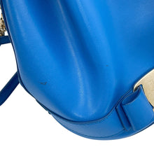 将图像加载到图库查看器中,Ferragamo Vara Ribbon Drawstring Bag Chain Shoulder Blue21H491 Leather