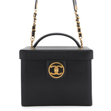 将图像加载到图库查看器中,CHANEL CC Logo 2WAY Vanity Case BlackA01999 caviar