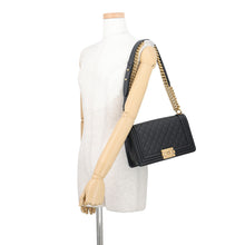 将图像加载到图库查看器中,CHANEL Boy Chanel 25 Chain Shoulder Bag BlackA67086 Caviar Leather