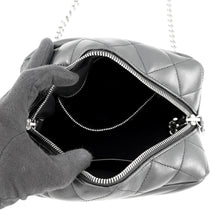 将图像加载到图库查看器中,SAINT LAURENT PARIS Matelassé Loulou Bowling Bag Black574102 Leather Size Small