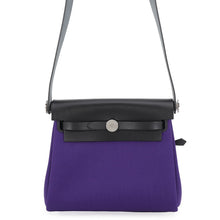 将图像加载到图库查看器中,HERMES Herbag zip Purple/Black Toile Military Vache Hunter Leather Size Mini
