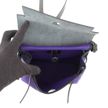 将图像加载到图库查看器中,HERMES Herbag zip Purple/Black Toile Military Vache Hunter Leather Size Mini