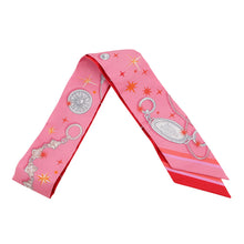Load image into Gallery viewer, HERMES Twilly C'est La Fete Rose Bonbon / Orange / Red Silk100%
