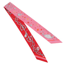 将图像加载到图库查看器中,HERMES Twilly C'est La Fete Rose Bonbon / Orange / Red Silk100%