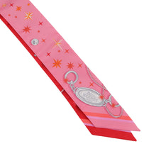 Load image into Gallery viewer, HERMES Twilly C'est La Fete Rose Bonbon / Orange / Red Silk100%