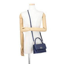 将图像加载到图库查看器中,BALENCIAGA BB Sharp 2-Way Handbag Navy580640 Embossed Leather Size XS