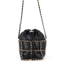 Load image into Gallery viewer, CHANEL CC Logo Drawstring BagShoulder Bag BlackAS2314 Lambskin