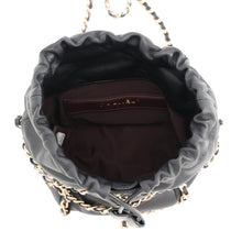 Load image into Gallery viewer, CHANEL CC Logo Drawstring BagShoulder Bag BlackAS2314 Lambskin