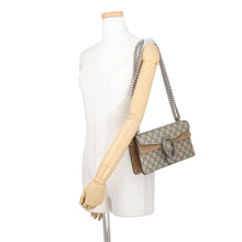 Load image into Gallery viewer, GUCCI Dionysus ChainShoulder Bag Beige499623 92TJN 8660 GG Supreme Suede Rhinestone Size Small