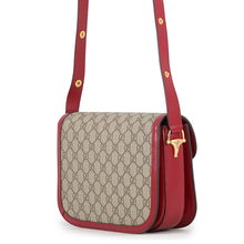 Load image into Gallery viewer, GUCCI Horsebit 1955 Shoulder Bag Beige/Red602204 92TCG 8561 GG Supreme Leather Size Medium