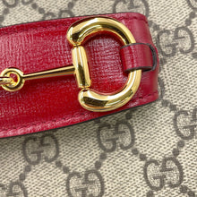 Load image into Gallery viewer, GUCCI Horsebit 1955 Shoulder Bag Beige/Red602204 92TCG 8561 GG Supreme Leather Size Medium