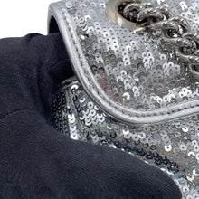 Load image into Gallery viewer, GUCCI GG Marmont ChainShoulder Bag Silver443497 Sequins Leather Size Small