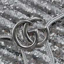 Load image into Gallery viewer, GUCCI GG Marmont ChainShoulder Bag Silver443497 Sequins Leather Size Small