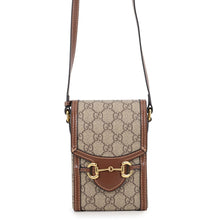 将图像加载到图库查看器中,GUCCI Horsebit 1955 Shoulder Bag Beige/Brown625615 92TCG 8563 GG Supreme Leather