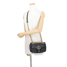 将图像加载到图库查看器中,GUCCI GG Marmont Small Shoulder Bag Black446744 Leather Size Small