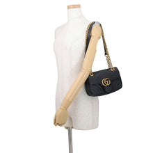 将图像加载到图库查看器中,GUCCI GG Marmont Small Shoulder Bag Black446744 Leather Size Small