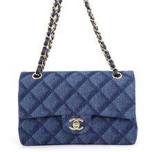 将图像加载到图库查看器中,CHANEL Matelasse W flap ChainShoulder Blue/IndigoA01113 Denim Size 23