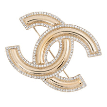 Load image into Gallery viewer, CHANEL CC Logo Rhinestone BroochAB5610 Metal Rhinestone