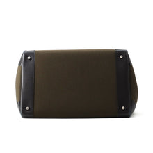将图像加载到图库查看器中,HERMES HAUT A COURROIES Khaki/Black Toile Camp Evercolor Size 40