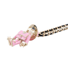 Load image into Gallery viewer, CHANEL Gabriel necklace PinkABG222-B21626-U3512 Gold Plated Leather Faux Pearl