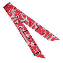Load image into Gallery viewer, HERMES Twilly horse riding equipment set Red/White/Black Silk100%