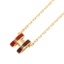 Load image into Gallery viewer, HERMES Pop Ash Necklace Rocabar Size Mini Framboisier Lacquer Gold Plated