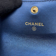 Load image into Gallery viewer, CHANEL Boy Chanel Card Case Metalic BlueA80603 Lambskin