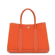 将图像加载到图库查看器中,HERMES Garden Party Tangerine Toile Military Negonda Leather Size TPM