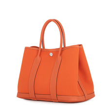 将图像加载到图库查看器中,HERMES Garden Party Tangerine Toile Military Negonda Leather Size TPM