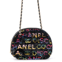 Load image into Gallery viewer, CHANEL Sequins Pouch Bag Black/Multicolor Sequins Leather