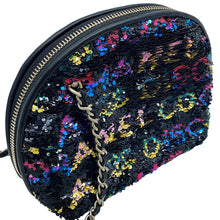 Load image into Gallery viewer, CHANEL Sequins Pouch Bag Black/Multicolor Sequins Leather