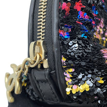 Load image into Gallery viewer, CHANEL Sequins Pouch Bag Black/Multicolor Sequins Leather