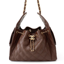 将图像加载到图库查看器中,CHANEL CHANEL25 ChainShoulder Bag BrownAS5293 Caviar Leather Size Small