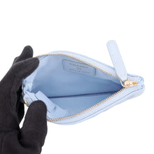 将图像加载到图库查看器中,CHANEL Classic Small Zip Pouch Light BlueAP4020 Caviar Leather