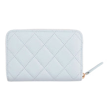 将图像加载到图库查看器中,CHANEL Matelasse Rhinestone Zip Coin Purse Light BlueAP4560 Caviar Leather