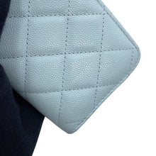 将图像加载到图库查看器中,CHANEL Matelasse Rhinestone Zip Coin Purse Light BlueAP4560 Caviar Leather