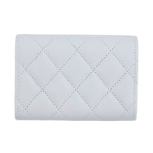 将图像加载到图库查看器中,CHANEL Matelasse Rhinestone Classic Tri-fold Wallet Compact Wallet Light BlueAP4815 Caviar Leather/Rhinestone