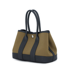 将图像加载到图库查看器中,HERMES Neo Garden Olive Green/Black Toile Officier Negonda Leather Size 23