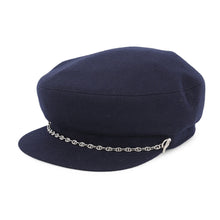 Load image into Gallery viewer, HERMES Belil Chaine d'Ancre Cap Size 58 Navy Cashmere100%
