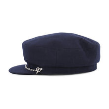 Load image into Gallery viewer, HERMES Belil Chaine d'Ancre Cap Size 58 Navy Cashmere100%