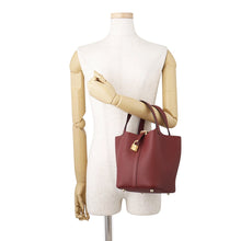 将图像加载到图库查看器中,HERMES Picotin Lock Rouge H Taurillon Clemence Size PM