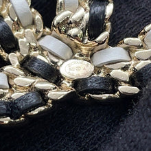 Load image into Gallery viewer, CHANEL CC Logo Brooch Black/White Gold Plated Leather