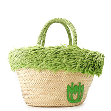 Load image into Gallery viewer, MIUMIU Palmit Tote Bag Green/Natural5BG209 Raffia