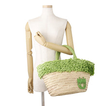 Load image into Gallery viewer, MIUMIU Palmit Tote Bag Green/Natural5BG209 Raffia