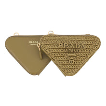 Load image into Gallery viewer, PRADA Crochet Mini Pouch Olive1NR015_2CXK_F0393 Leather Raffia