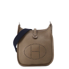 Load image into Gallery viewer, HERMES Evelyne Long Amazon Etoupe/Blue Indigo Taurillon Clemence Size TPM