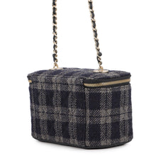 Load image into Gallery viewer, CHANEL Vanity ChainShoulder Bag Navy/GrayAP1341 Tweed Leather