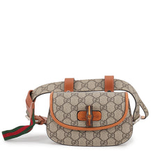 Load image into Gallery viewer, GUCCI Bamboo Horsebit Waist Pouch Beige/Brown681137 PVC Leather