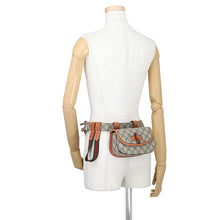 Load image into Gallery viewer, GUCCI Bamboo Horsebit Waist Pouch Beige/Brown681137 PVC Leather